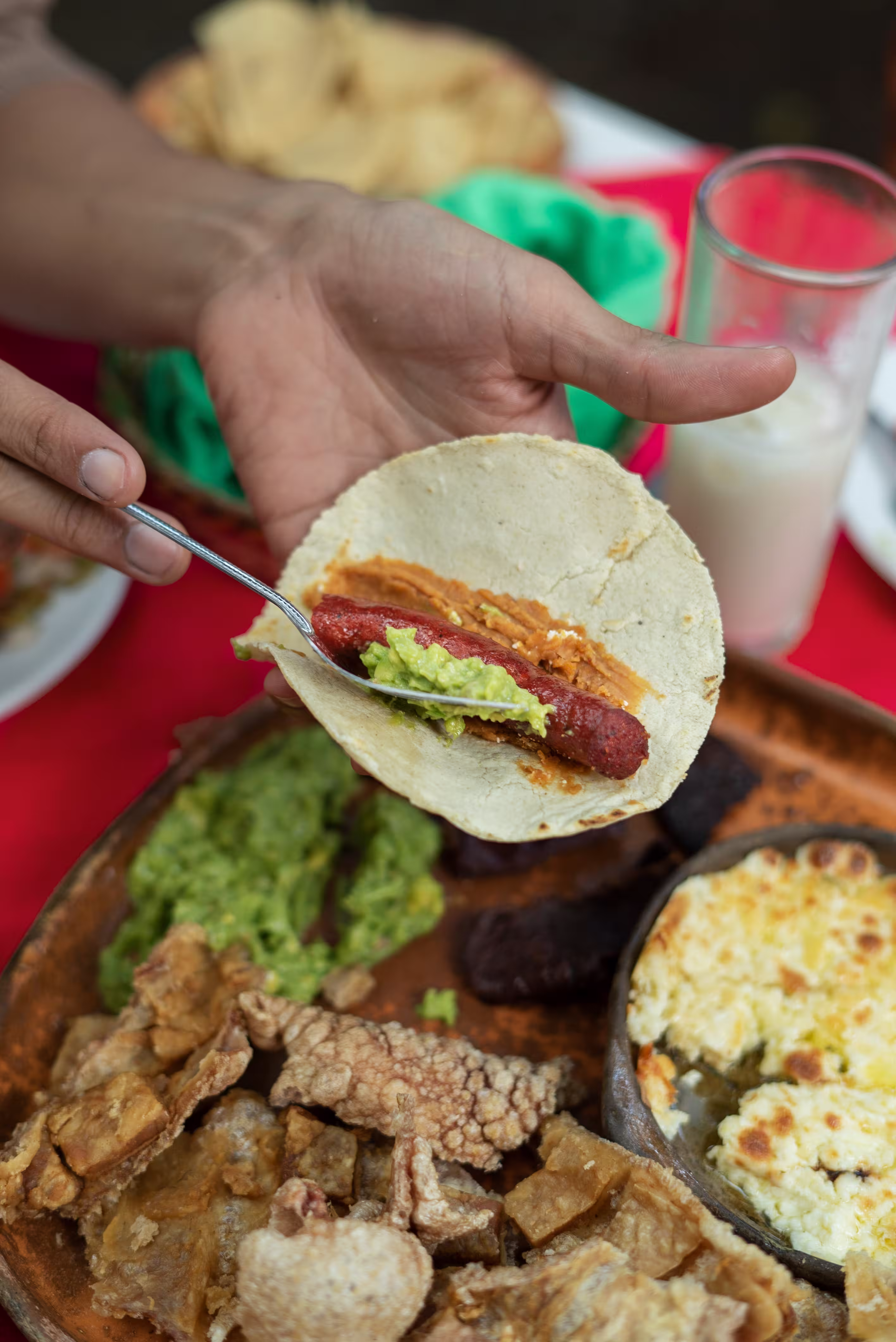 People enjoying Mexican food