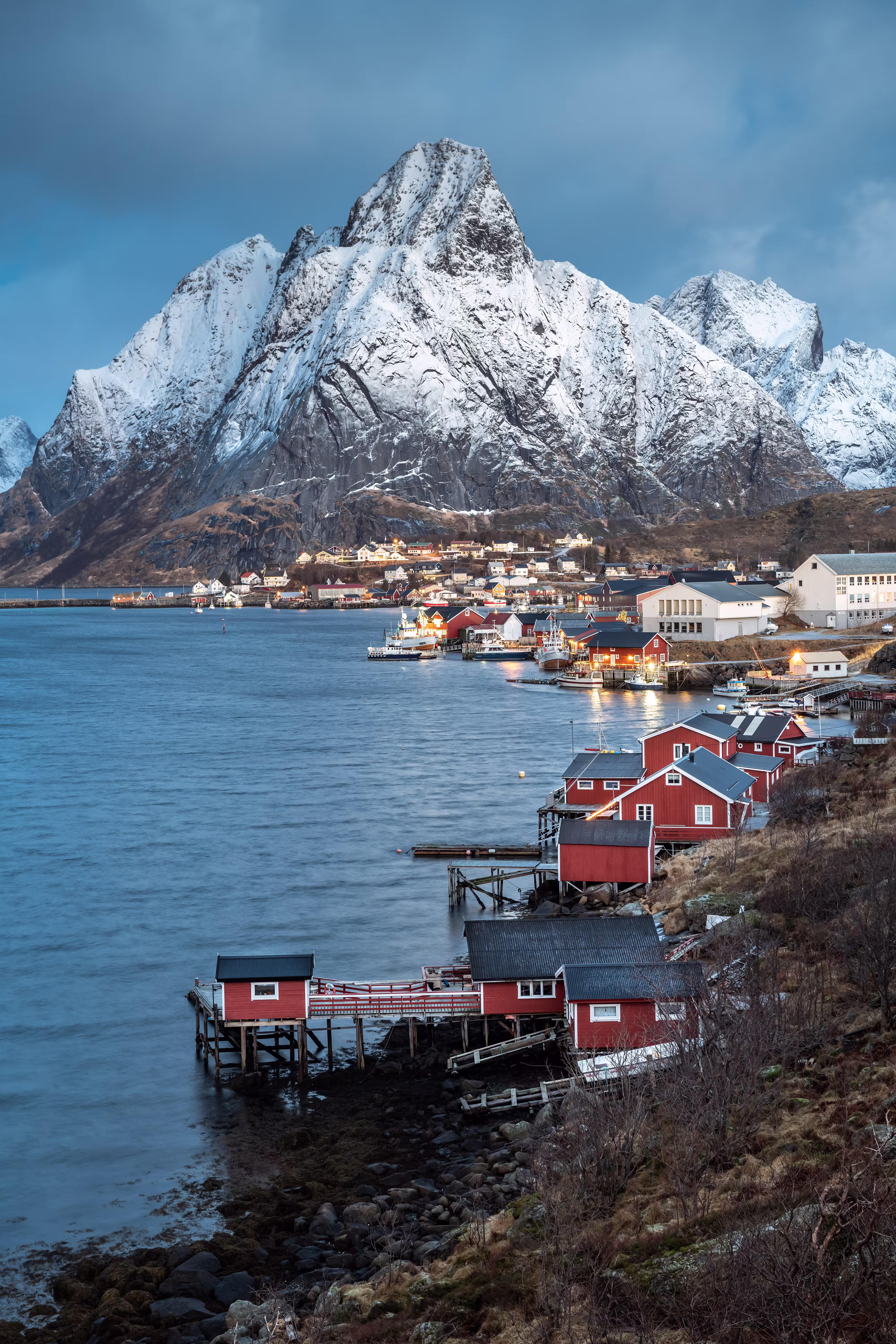Beautiful landscape of Lofoten Islands in winter Norway