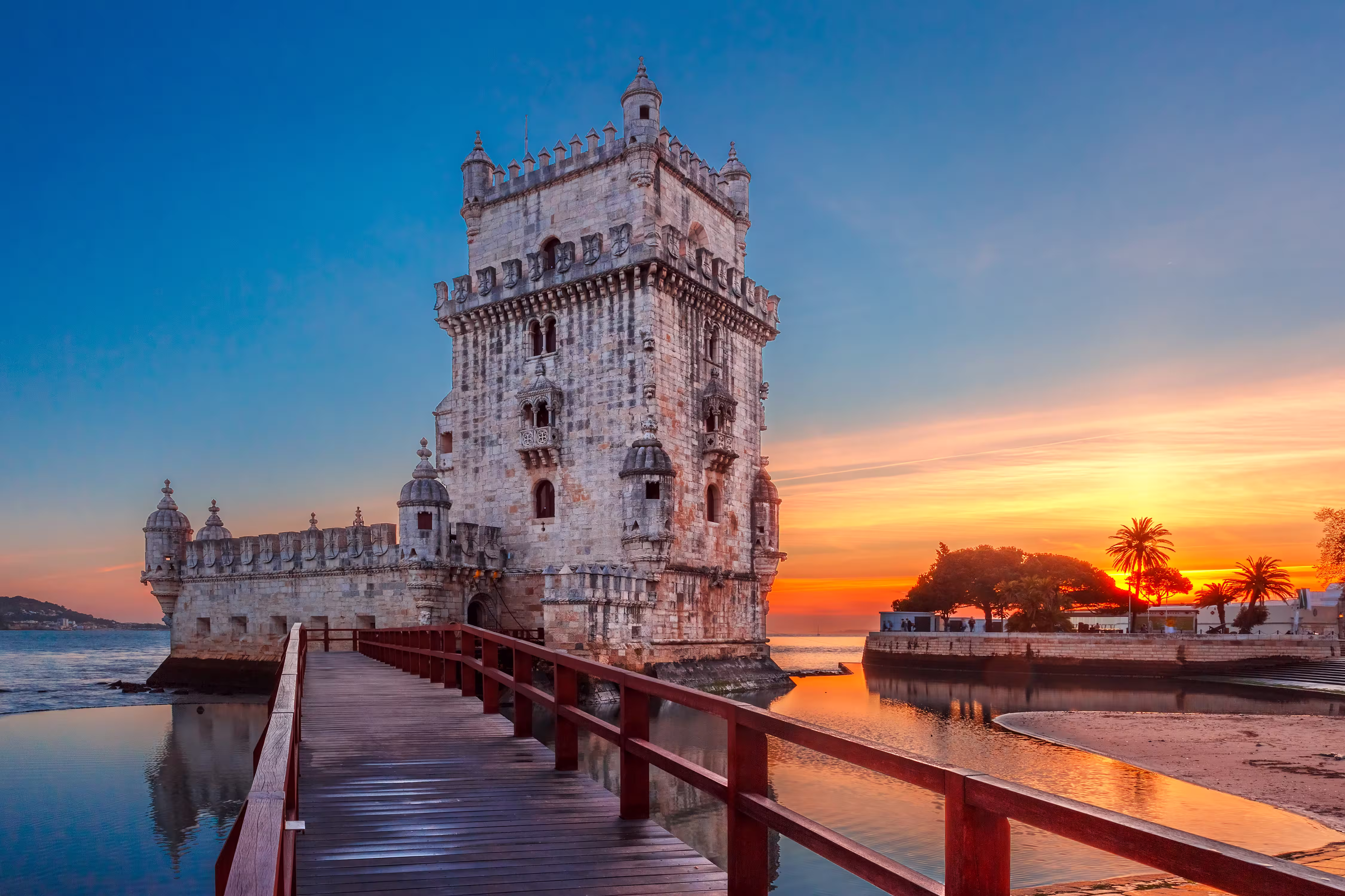 Belem Tower on the Tagus River in Lisbon, Portugal