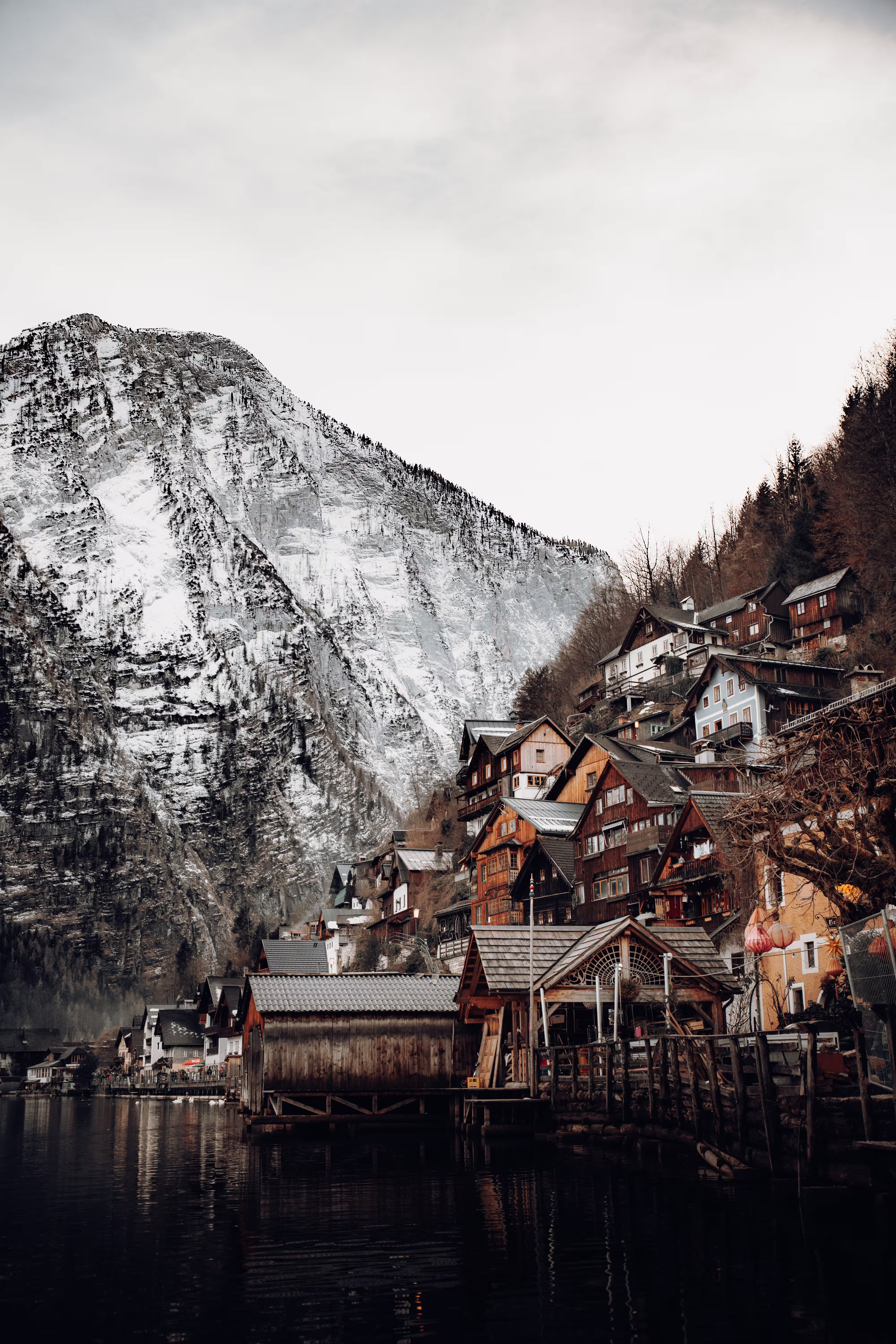 Norway houses near mountain