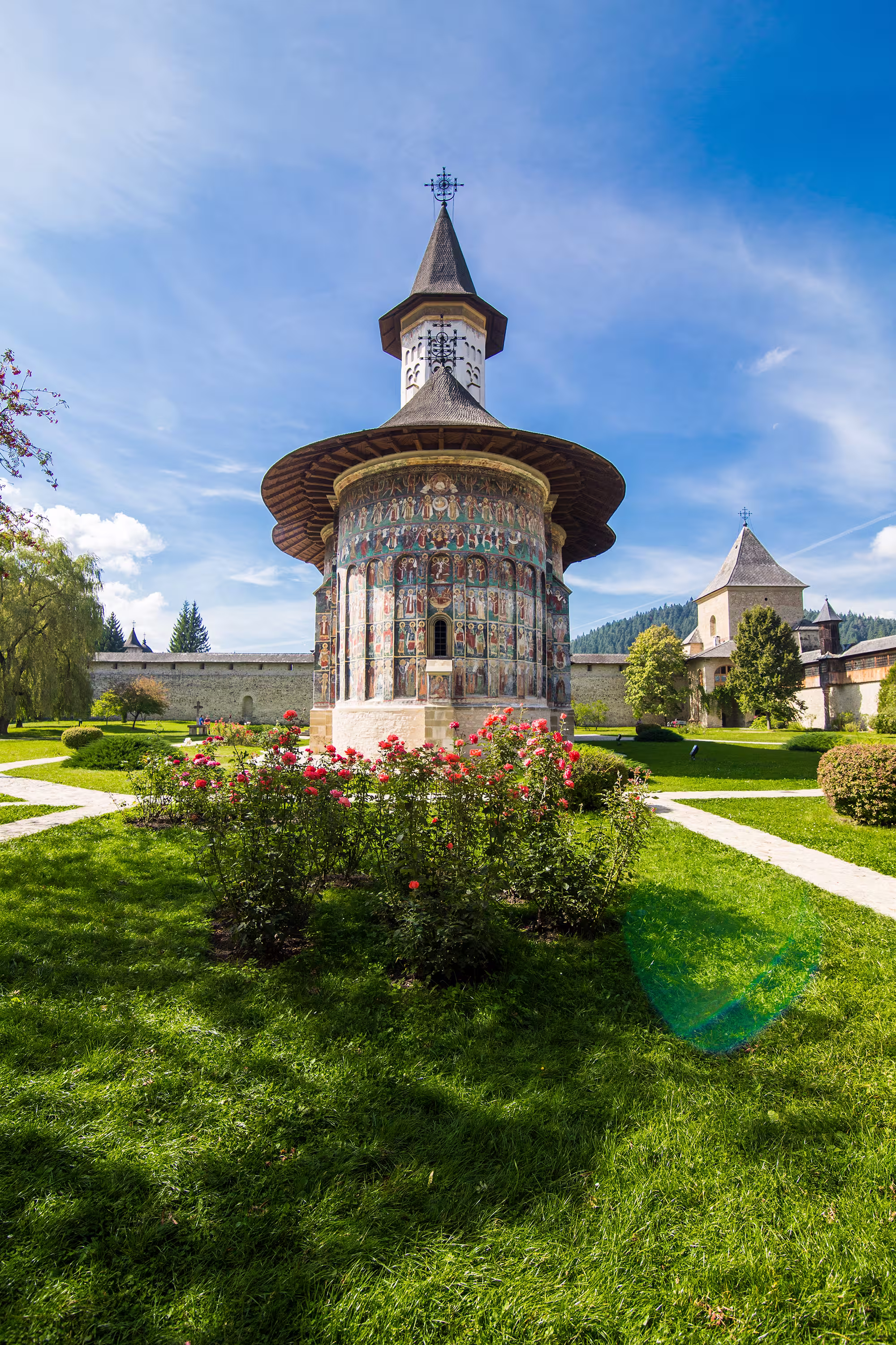 Sucevita Monastery church in Bucovina Romania