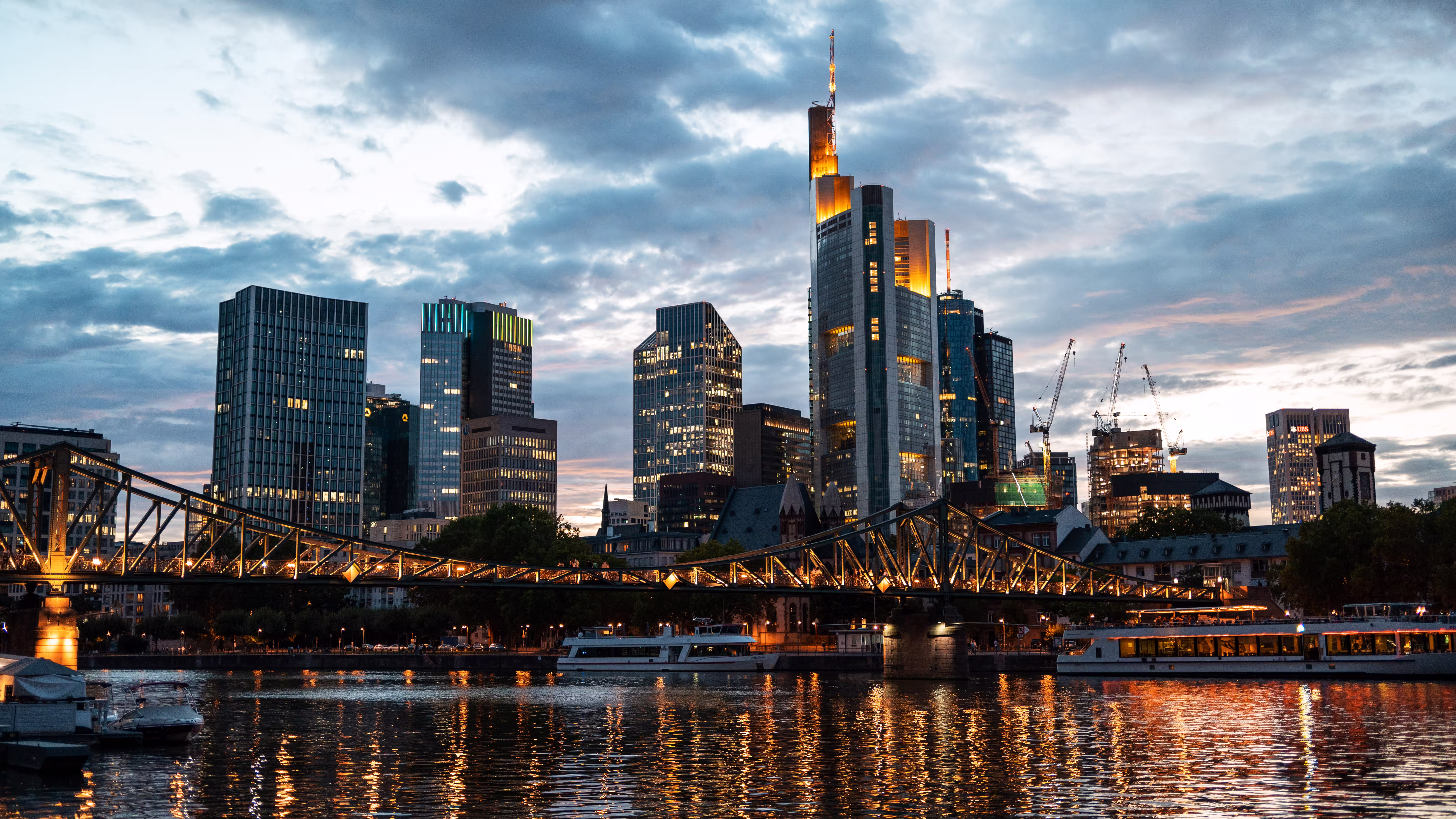 European cityscape at sunset