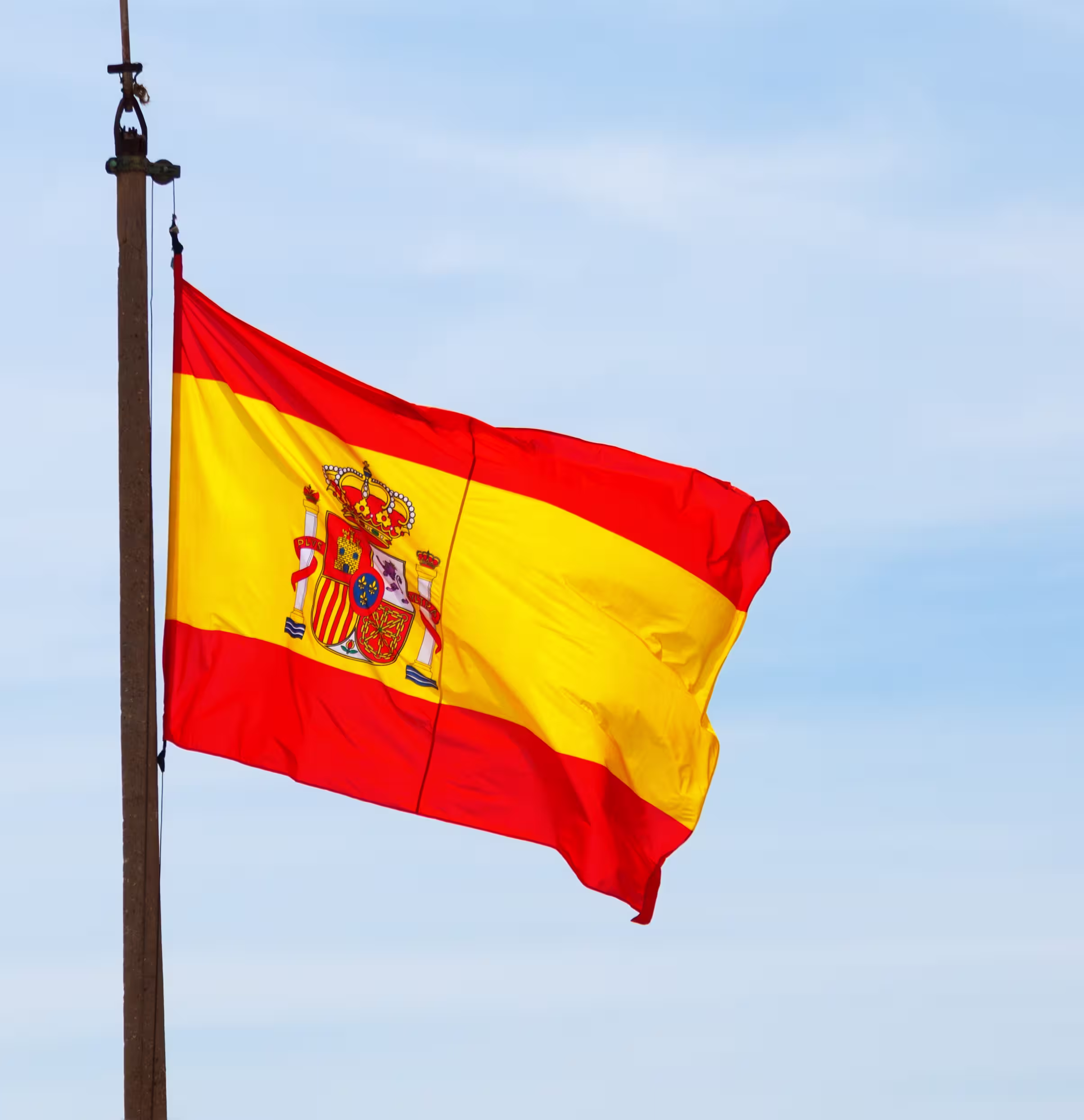 Spain flag on an airplane
