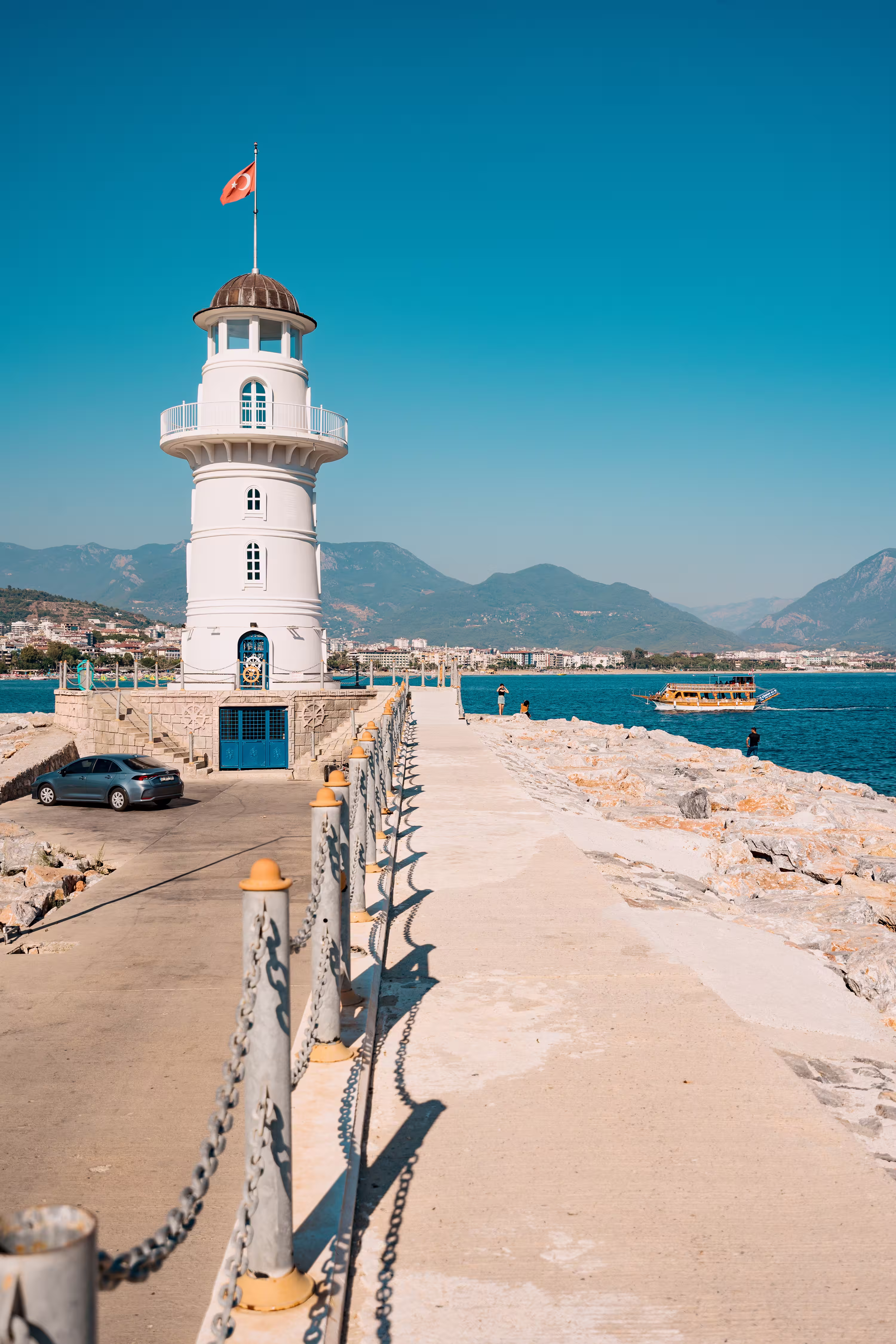 lighthouse and port in Alanya Turkey