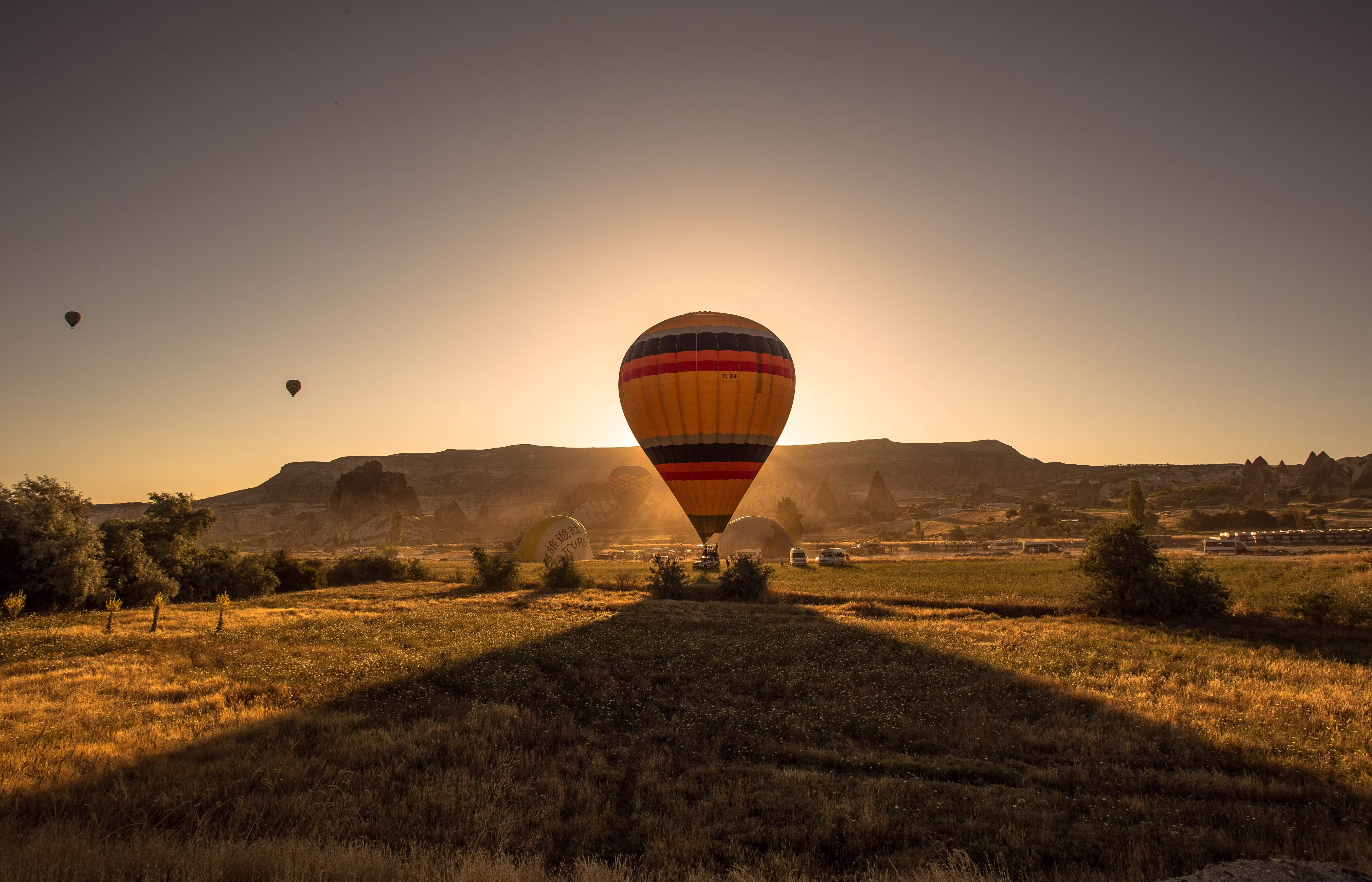 Colorful hot air balloons over Cappadocia