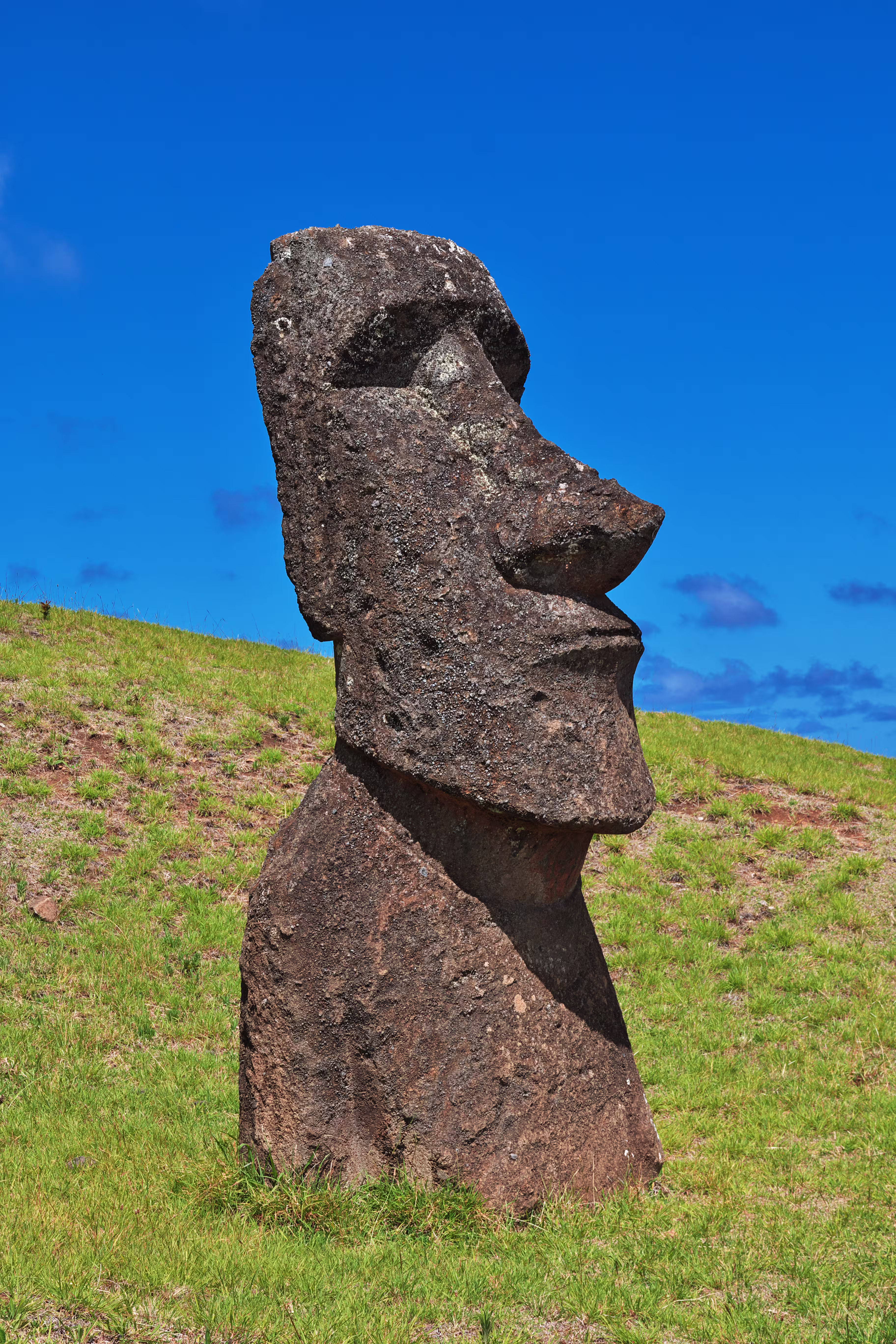 Moai statue at Rano Raraku on Easter Island, Chile