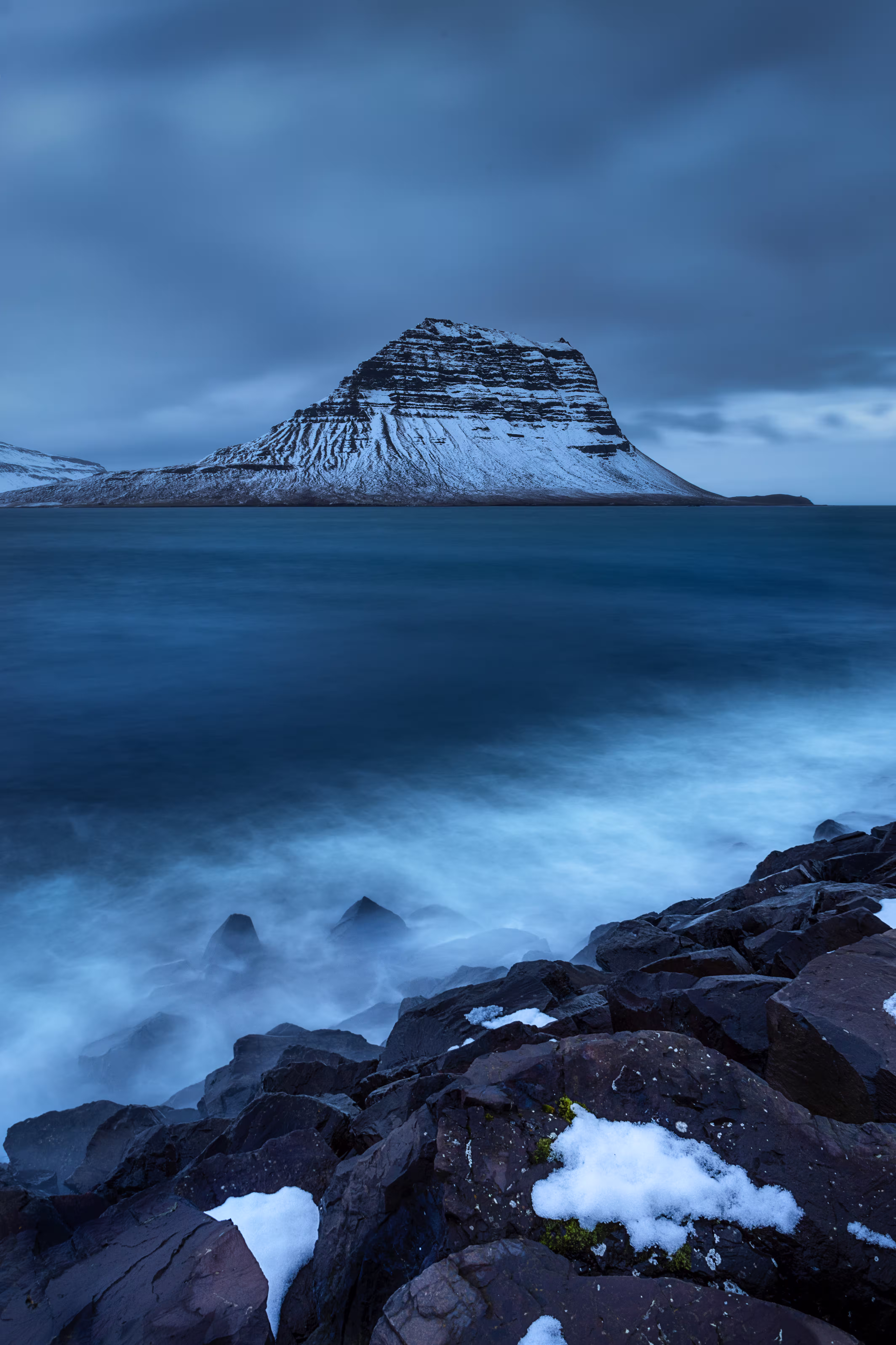 Scenic view of Kirkjufell mountain in Iceland