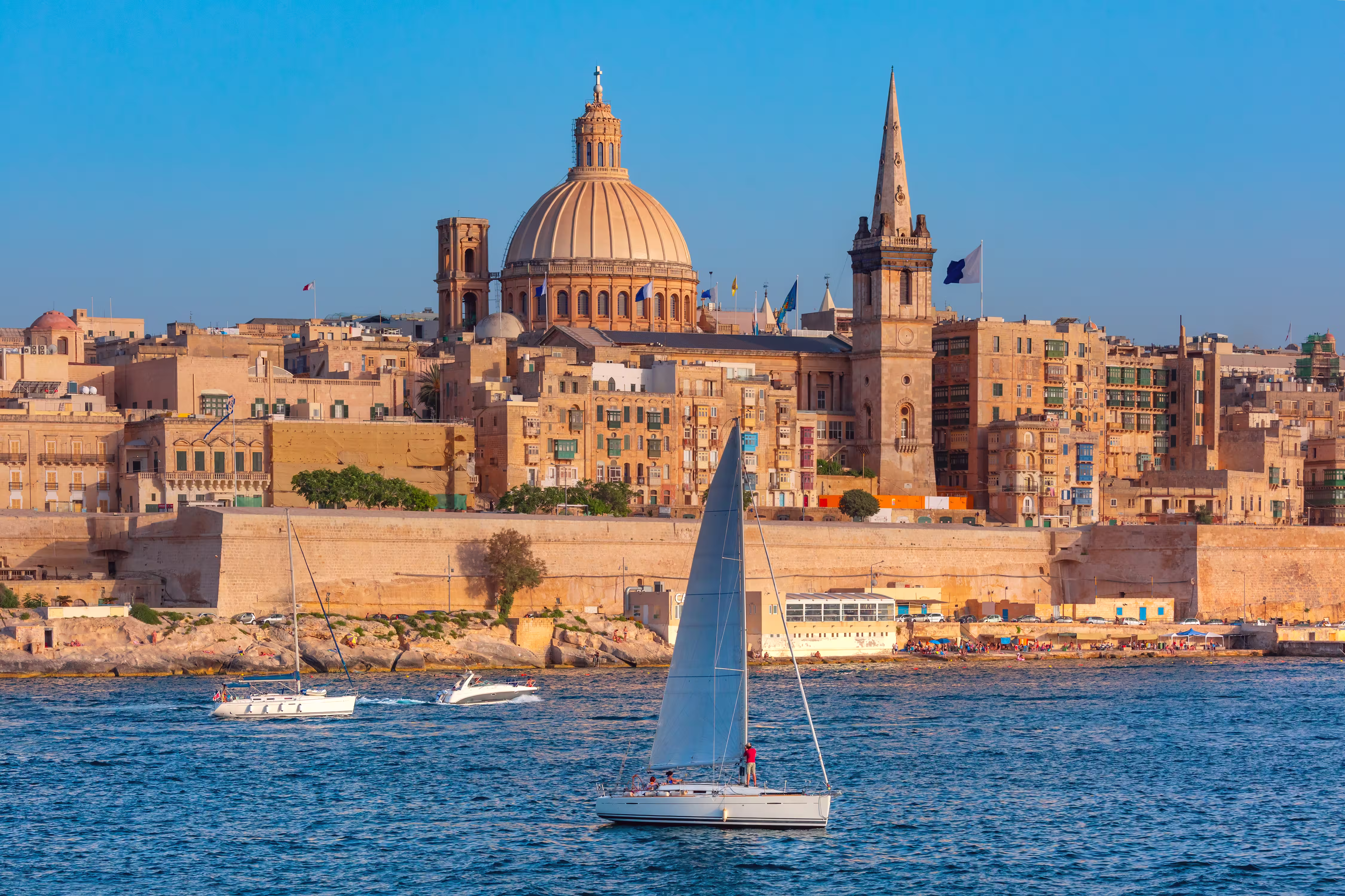 valletta malta old town yacht